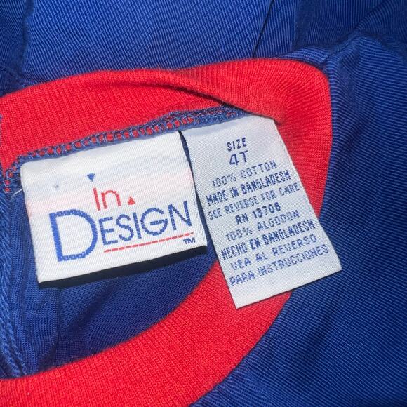 Vintage 90s color block primary colors stop sign short romper youth size 4t - Picture 7 of 7